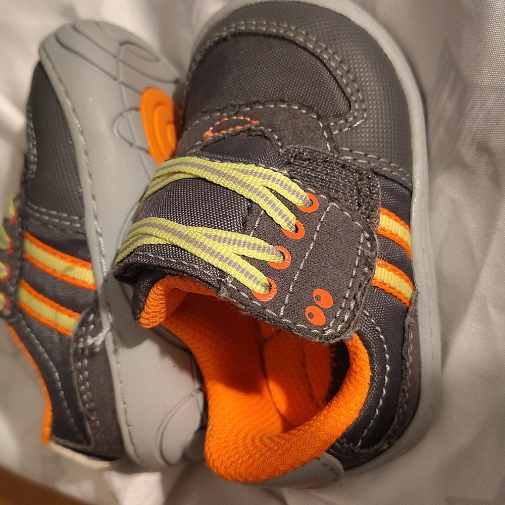 Surprize Baby Walker Shoes - Charcoal and Orange
